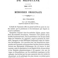 0513 - Page 513 - Mémoires originaux. De l'insomnie. Par le Dr Willemin..