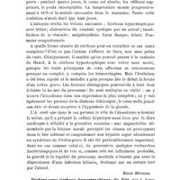 0380 - Page 376 - Revue analytique. Cirrhose hypertrophique aiguë suivie de mort rapide, par Loeb, de Francfort (D. Arch. f. Klin. Med., 4 et 5, 1897). / Diabète avec cirrhose hypertrophique du foie, par A. Innes (Edinb. Med. Journ. avril 1897)
