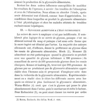 0046 - Page 42 - Mémoires originaux. L'épreuve de la glycosurie alimentaire et ses causes d'erreur. Par Ch. Achard et J. Castaigne. II. — Détermination des causes d'erreur. / III. — Glycosurie alimentaire à l'état physiologique