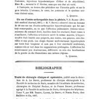 0380 - Page 376 - Revue analytique. Un cas d'empoisonnement par la viande de dindon. E. S. Worrall. (British medical Journal, 3 avril 1897, p. 843) / Un cas d'ostéo-arthropathie dans la phtisie, V. D. Harris (British medical Journal, 1897) / Bibliographie. Traité de chirurgie clinique et opératoire, publié sous la direction de A. Le Dentu... et de Pierre Delbet... Tome V, par MM. Terson, Castex, Le Dentu, et Nimier. Paris, chez Baillière et fils, 1897
