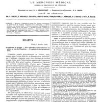0005 - Page 1 - Sommaire. / Bulletin. L'épidémie de grippe. - Les réformes universitaires au point de vue de l'hygiène. - Prophylaxie de la tuberculose