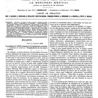 0017 - Page 13 - Sommaire. / Bulletin. La grippe de 1837 comparée à l'épidémie actuelle. - Académie de médecine : Prophylaxie de la tuberculose