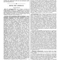 0025 - Page 21 - Travaux originaux. De l'antisepsie des organes urinaires par la voie interne. Communication faite à la Société des hôpitaux dans la séance du 22 novembre 1889, par M. Ferdinand Dreyfous, ... (Suite). / Revue des journaux. Neuropathologie. De la syringomyélie par L. Bruhl. / Leçons sur le syndrôme bulbo-médullaire constitué par la thermanesthésie, l'analgésie, et les troubles sudoraux ou vaso-moteurs (Substance grise latérale postérieure), par le Dr S. Grasset. / Chirurgie. De l'étranglement de la hernie crurale par le collet du sac et par l'anneau, par Nicaise. / Ortéomalacie (Ueber ortéomalacie) par Kehrer. / Occlusion intestinale (Expérimentelle sur pathologie des Heus), par Kirstein. / Chirurgie abdominale (Ans dem Gebiete der Abdominal Chirurgie), par Lanenstein