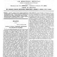 0065 - Page 61 - Sommaire. / Bulletin. Académie de médecine : Antisepsie obstétricale. Les microbes de la grippe