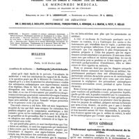 0077 - Page 73 - Sommaire. / Bulletin. Académie de médecine. - Antisepsie obstétricale. / Revue générale. Traitement opératoire du décollement de la rétine