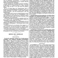 0121 - Page 117 - Travaux originaux. Les otites de la grippe par le Dr Hermet. / Revue des journaux. Neuropathologie. Un cas de paralysie alterne de l'oculo-moteur commun, avec aphasie, d'origine traumatique, par A. Manquat et Ed. Grasset. / Contribution à l'étude des troubles trophiques dans l'hystérie, atrophie musculaire et oedème, par Gilles de la Tourette et Dutil. / Considérations sur la courbe des excrétions dans l'attaque de sommeil hystérique, par Gilles de la Tourette et Cathelineau. / Constribution à l'étude de la nutrition dans l'état normal et dans la fièvre du goître exophtalmique, par Gilles de la Tourrette et Cathelineau. / Thérapeutique. La coccilana (Coccilana, à clinical study), par R. Wilcox. / Injections intra-veineuses de quinine dans l'impaludisme (Le iniezioni intravenose dei sali di chinina nell'infezione malarica), par G. Baccelli