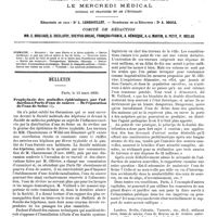 0125 - Page 121 - Sommaire. / Bulletin. Prophylaxie des maladies épidémiques par l'adduction à Paris d'eau de source. - De l'épuration de l'eau de Seine