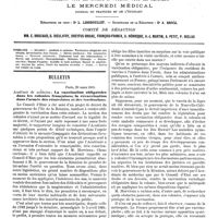 0137 - Page 133 - Sommaire. / Bulletin. Académie de médecine : La vaccination obligatoire dans les colonies françaises; la revaccination dans l'armée des réservistes et des territoriaux