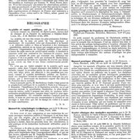 0146 - Page 142 - Revue des journaux. Chirurgie. Sur un cas rare de kyste muqueux à cellules cylindriques du prépuce, par P. Redard. / Influence de l'anesthésie par l'éther sur les reins (Doos ether anaesthesia injuriously affect the kidney), par R. F. Weir. / Bibliographie. Syphilis et santé publique, par M. T. Barthélemy, ... etc., J.-B. Baillière et fils, 1890. [L. D. B.]. / Manuel de séméiologie technique, par le Dr E. Maurel in-8° 558 pages, O. Doin, Paris, 1890. [A. Hénocque]. / Guide pratique de l'analyse des urines, par S. Laache. Traduit par Francotte. Bruxelles, Manceaux, in-8° 171 pag. 1889. [A. H.]. / Manuel pratique d'hygiène, par M. le Dr Guiraud. - Paris, Steinheil, 1890, un vol. in-8° de XXII-575 pages. [A. J. M.]. / Traité clinique des maladies mentales, par le Dr H. Schule, médicin de l'asile d'Illenau (Grand-duché de Bade). Traduit de l'allemand par les Drs J. Dagonet et G. Duhamel. Deuxième fascicule. 1 vol. in-8°, Paris, 1889. Lecrosnier Babé, édit