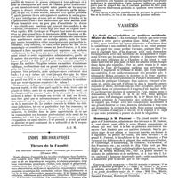 0160 - Page 156 - Bibliographie. Manuel pratique de jurisprudence médicale, par MM. L. Guerrier et L. Rotureau. - Paris, G. Masson, un vol. in-8° de XVI, 462 pages. Droit médical au Code des médecins, par MM. A. Lechopié et Dr Ch. Floquet. - Paris, Doin, Marchal et Billard, un vol. in-8 de 532 pages. [A.-J. M]. / Index bibliographique. Thèses de la Faculté. Des troubles trophiques dans l'hystérie, par Atanassio (27 mars 1890). / Les tumeurs végétantes de l'ovaire par Wacquez (27 mars 1890). / Variétés. Le droit de réquisition en matière médicale. Affaire de Rodez. / Hommage à M. Pasteur. / Corps de santé militaire
