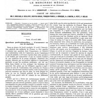0173 - Page 169 - Sommaire. / Bulletin. Questions professionnelles. - L'assurance en cas de maladie