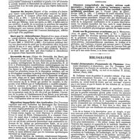 0195 - Page 191 - Revue des journaux. Chirurgie. Rupture du quadriceps fémoral (Report of a case of complete rupture of the quadriceps extensor muscle, treated by mechanical means and resulting in a perfect cure), par C. W. Cutler. / Tumeur du larynx (Report of the evulsion of a laryngeal tumor wich returned 22 years after removal by laryngotomy), par R. F. Lincoln. / Mort par le chloroforme (Report of two cases of death in young children during the administration of chloroform), par H. M. Sherman et V. P. Gibney. / Dermoïde du nez (Ueber die Dermoïde der Nase), par F. Bramann. / Migration imparfaite des testicules (Der Processus vaginales und sein Verhalten bei Stoerungen der Descensus testiculorum), par F. Bramann. / Gynécologie. Absence congénitale du vagin ; utérus rudimentaire ; trompes et ovaires normaux ; opération autoplastique ; création d'un conduit vaginal artificiel, guérison, par L. Picqué. / Étude sur la grossesse ovarienne, par A. Mouratoff. / Bibliographie. Traité élémentaire d'anatomie de l'homme (Anatomie descriptive et dissection), par Ch. Debierre, prof. d'anatomie à la Faculté de médecine de Lille. Un volume de 964 pages avec 393 fig. en noir et en couleur. F. Alcan, éditeur, Paris, 1890