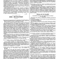 0196 - Page 192 - Bibliographie. Traité élémentaire d'anatomie de l'homme (Anatomie descriptive et dissection), par Ch. Debierre, prof. d'anatomie à la Faculté de médecine de Lille. Un volume de 964 pages avec 393 fig. en noir et en couleur. F. Alcan, éditeur, Paris, 1890. [A. B.]. / Index bibliographique. Bibliographie française de l'art dentaire, par le Dr Th. David, directeur de l'Ecole dentaire, précédé d'une préface de M. le Dr L.-H. Petit, 1 vol. gr. in-8°, Paris F. Alcan. / De l'isolement et de la désinfection dans la rougeole, par Lardier (brochure in-8°, Rambervilliers, 1889). / Atlas manuel d'anatomie descriptive du corps humain (135 planches), par A. Prodhomme. Paris, J.-B. Baillière et fils, 1890. / La tunique vaginale préexiste-t-elle au testicule dans le scrotum, par J. Roy, Toulouse, 1890. / Néphrectomie abdominale suivie de guérison dans un cas d'hydronéphrose chez une enfant agée de dix ans, par le Dr A. Delétrez, Bruxelles, 1890. / Thèses de la Faculté. Allaitement artificiel, par mademoiselle Ida Lévine (17 avril 1890). / Contribution à l'etude du traitement chirurgical du pied-bot varus équin, par H. le Marc'Hadour (16 avril 1889). / Traitement chirurgical des polyadénites chroniques de la Région cervicale, par le Dr A. Michel. thèse de Lyon, 1889-90