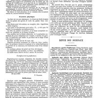 0228 - Page 224 - Travaux originaux. Obsession avec conscience, Aberration du sens génital, par Henry Berbez, ... / Examen physique. [P. Garnier]. / Réflexions. / Revue des journaux. Neuropathologie. Psychoses après l'influenza (Ueber Psychosen nach Influenza), par Kroepelin. / Aphasie par abcès du cerveau (Aphasie durch Gehirnabsess. Trepanation. Heilung), par Saenger et Sick. / Aphasie hystérique avec paralysie faciale (Ein Fall von hysterischer Aphasie bei einem Knabe, combinirt mit facialis Paralyse, Trismus, und Spasmus), par Strassmann