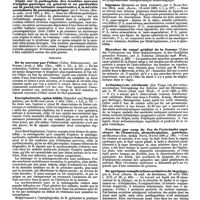 0241 - Page 237 - Revue des journaux. Médecine. Contribution à l'étude des lésions musculaires dans la sclérodermie, par G. Thibierge. / Etude sur la pathogénie des troubles nerveux d'origine gastrique en général et en particulier sur la paralysie bulbaire consécutive à la névrite ascendante du pneumogastrique, par P. Cuffer. / Chirurgie. De la narcose par l'éther (Ueber Aethernarcose), par Butter. / Encéphalocèle, spina-bifida (Schaedel-und Ruckgratspalten), par de Ruyter. / Tumeur congénitale du foie et des deux capsules surrénales (Congenitale Geschwulst der Leber und beider Nebennieren), par de Ruyter. / Lipomes (Remarks on fatty tumours), par J. Bland Sutton. / Microbes du canal génital de la femme (Ueber das Vorkommen von Eiter staphylococcen in den Genitalien gesunder Frauen), par A. Samschin. / Actinomycose cérébrale (Zur Frage von der actinomycotischen Erkrankung des Gehirns und der Hirnhaeute), par L. W. Orlow. / Fracture par coup de feu de l'extrémité supérieure de l'humérus, désarticulation, guérison, par Maubrac. / De quelques complications oculaires de la grippe, par A. Fage