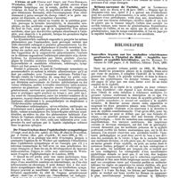 0266 - Page 262 - Revue des journaux. Ophthalmologie. Complications oculaires de la grippe, par Badal. / Utérus et oeil (Uterus und Auge), par Cohn-Bergmann, Wiesbaden, 1890. / De l'énucléation dans l'ophthalmie sympathique (Compt. rend. de la clin. ophth. de l'hôp. St-Jean de Bruxelles), par J. Coppez. / Mélano-sarcome de l'orbite, par de Lapersonne. / Bibliographie. Nouvelles leçons sur les maladies vénériennes professées à l'hôpital du Midi. - Syphilis tertiaire et syphilis héréditaire, par Ch. Mauriac. Un volume de 1168 pages. J.-B. Bailllière, éditeur. Paris, 1890