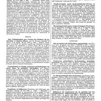 0290 - Page 286 - Revue des journaux. Dermatologie. De l'ulcère phagédénique observé au Tonkin, par E. Boinet. De la nature de l'impétigo et de l'eczéma impétigineux, par W. Dubreuilh. Médecine. Sur l'élimination par l'urine de l'iodure de potassium à hautes doses, par E. Ehleas. Contribution à l'étude anatomo-pathologique du coeur dans la phthisie chronique, par Briquet. Eruptions et influenza (Eruptions and influenza), par Mapother. Chirurgie. Note sur un cas de kyste développé dans la capsule du rein. Néphrectomie, par A. Malherbe. Néphrectomie pour hydronéphrose (Beitrag zur chirurgie der Nieren und der Pankreas), par P. Ruge. Oesophagotomie pour corps étranger (Oesophagotomy for impaction of artificial teeth), par J. B. Deaver. Gynécologie. Sur la nature de l'infection puerpérale, par Wallich. Grossesse géméllaire, hydramnios, ponction, guérison, par Phocas. La blennorrhagie chez la femme, par Saenger. Influence du traitement de la métrite sur les complications inflammatoires péri-utérines, par Trélat. Hémorrhagie grave consécutive à une cautérisation étendue du vagin, par Bétrix