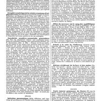 0301 - Page 297 - Revue des journaux. Neuropathologie. Hémiplégie spasmodique infantile, par Ch. Féré. / Atrophie symétrique de la calotte cranienne d'origine nerveuse (Neurotische symmetrische atrophie des Schaedeldaches), par Rossbach. / Anesthésie sensitivo-sensorielle généralisée (Ein Fall von allgemeiner cutaner und sensorischer Anaesthesie mit toedlichen Ausgang, ohne anatomischen Befund), par H. Krukenberg. / Médecine. Infection pneumonique (Sulla diffusione nell'organismo del pneumococco di Fraenkel nella pneumonite crupale), par B. Pernice et G. Alessi. / La chorée de Sydenham, son étiologie, sa nature, par Ch. Leroux. / Effets du mercure sur le sang des syphilitiques (The effect of mercury upon the blood of syphilitics), par E. Martin et Miller. / Pelade à la suite de l'influenza (Alopecia arcata following influenza), par Williamson. / Oedème récidivant de la face et des mains (Disturbi vaso-motorii : edema recurrente della faccia e delle mani), par Scalese. / Chirurgie. Vaste tumeur gommeuse du thorax (Un caso de sifilide tardiva con enorme tumore gommosa di tutta la regione costale sinistra), par T. de Amicis