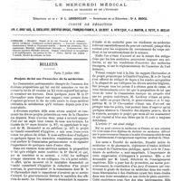 0317 - Page sans numérotation - Sommaire. / Bulletin. Projets de loi sur l'exercice de la médecine