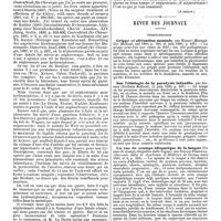 0336 - Page 330 - Travaux originaux. Du traitement chirurgical de l'hydronéphrose, par M. le Dr Jeannel, ... (A suivre.). / Revue des journaux. Neuropathologie. Grippe et aliénation mentale, par Mairet. / Sur l'étiologie de la paralysie infantile, par Joffroy. / Un cas de crampe idiopatique de la langue (Un caso di crampo idiopatico della lingua), par Stefano Personali
