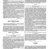 0352 - Page 346 - Bibliographie. De la glycogénie animale, par le professeur Seegen, traduit de l'allemand par le Dr Hahn. - Paris, G. Masson, 1890. [Dr H. Vaquez]. / Index bibliographique. Leçons de clinique chirurgicale, par A. Dubrueil, professeur à la Faculté de médecine de Montpellier, t. II, 4e fascicule. Montpellier, C. Coulet ; Paris, G. Masson, 1890. / Thèses des Facultés. Paris. De l'extirpation du larynx, par Pinçonnat (17 juillet 1890). / Bordeaux. Du traitement des kystes hydatiques suppurés du foie par les injections de naphtol. / Sur une manifestation épidémique d'hémiplégie faciale, par M. Le Quinquis. / Variétés. Nécrologie