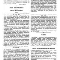 0388 - Page 382 - Bibliographie. De l'exploration de la paroi postérieure du larynx, par Gustave Killian, ... (Iéna. Gust. Fischer, 1890). [Dr Lupet Barbon]. / Index bibliographique. Thèses des Facultés. Paris. Étude sur le traitement de la teigne tondante, par Carrère (22 juillet 1890). / Sur la salpingite blennorrhagique, par H. Thibault (21 juillet 1890). / Sur une forme particulière de conjonctivité infectieuse semblant se rattacher à un contage animal, par Sans (22 juillet 1890). / De l'hématome du scrotum (hématocèle pariétale des auteurs), par M. Baseil. / Variétés. Nécrologie. / Livres déposés au Bureau du Journal