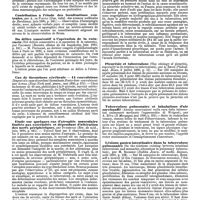 0408 - Page 402 - Revue des journaux. Neuropathologie. Des fibres intra-corticales du cerveau dans les démences, par Kéraval. / Contribution à l'étude des localisations centrales, par A. de Fleury. / Du délire consécutif à l'opération de la cataracte (Del delirio consecutivo a la operacion di la catarata), par Calderon. / Cas de thrombose cérébrale - 44 convulsions (Report of a case of cerebral thrombosis. Forty-four convulsions) par Axtell. / Étude sur quelques cas d'atrophie musculaire limitée aux extrémités et dépendant d'altération des nerfs périphériques, par Dubreuilh. / Médecine. La pleurésie dans l'armée, par Coustau et Dubrulle. / Pleurésie et tuberculose (The etiology of pleuritis, especially in its relation to tuberculosis), par A. Smith. / Tuberculose pulmonaire et inhalations d'air surchauffé (Alcune osservazioni nulla cura della tubercolosi pulmonare mediante l'apparecchio di Weigert), par A. Riva. / Lésions gastro-intestinales dans la tuberculose pulmonaire (On the relations existing between intestinal tuberculosis and stomachic alteratons in pulmonary tuberculosis), par M. Rousseff