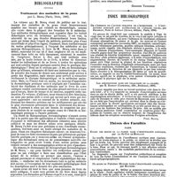 0410 - Page 404 - Revue des journaux. Chirurgie. Pièce dentaire avalée ; laparotomie exploratrice ; issue de la pièce par le rectum, guérison, par J. Boeckel et Hedrich. / Bibliographie. Traitement des maladies de la peau par L. Brocq (Paris, Doin, 1890). [Georges Thibierge]. / Index bibliographique. De l'étendue de l'action curative de l'hypnotisme. - L'hypnotisme appliqué aux altérations de l'organe visuel, par Delboeuf, Nuel et Leplat (Alcan, ..., Paris, 1890). / Les amyotrophies dans les paralysies de la chorée, par E. Rondot (Cassignol, édit, Bordeaux, 1890). [Paul Blocq]. / Thèses des Facultés. Paris. Étude des bruits de la pointe dans l'insuffisance aortique, par de St-Cyr de Monlaur. / Du signe de Frédéric Muller dans l'insuffisance aortique, par Mathieu