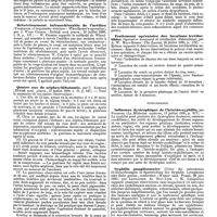 0446 - Page 440 - Revue des journaux. Chirurgie. Deux cas de gastro-entérostomie pour cancer du pylore (Two cases of gastro-enterostomy, etc.), par Bowreman Jessett. / Rétrécissement infranchissable de l'urèthre (Treatment of impassable stricture : Wheelhouse's operation), par J. Ward Cousins. / Quatre cas de néphro-lithotomie, par C. Keetley. / Calcul rénal : néphrectomie pratiquée neuf ans auparavant, calcul enclavé dans l'uretère du côté opposé ; mort, par F. W. Mott. / Traitement opératoire des luxations irréductibles (Operative treatment of irreducible dislocations), par A. W. Mayo-Robson. / Syphiligraphie. Influence dystrophique de l'hérédo-syphilis, par Fournier. / Syphilis ganglionnaire (Ueber die subcutanen Drüsenerkragen in Spaetstadium der Syphilis. Lymphoma oder Bubo gumos., seutertiaer, (Wiener med. Presse, 29 juin 1890), par Lustgarten
