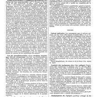 0458 - Page 452 - Revue des journaux. Médecine. Note sur un stigmate professionnel important des boulangers, par G. Rauzier et L. Bourquet. / Etude sur les lésions syphilitiques du foie chez les foetus et les nouveau-nés, par V. Hutinel et Hudelo. / Cas de pseudoleucémie avec cirrhose hépatique. Fièvre récurrente (Ein Fall von Pseudoleukaemie nebst Lebercirrhose mit recurrirendem Fieberverlauf), par Str. Klein. / Sur le diagnostic des anévrysmes de l'aorte (Zur Diagnose der Aortenaneurysmen), par S. Rosenstein. / Chirurgie. Calcul salivaire (An anormalous case of salivary calculus), par Ed. Owen. / Conicité des moignons chez les enfants (Conica stump after amputation in children), par Ch. Powers. / Abaissement de l'utérus (Artificial prolapse of the uterus, its dangers), par C Coe