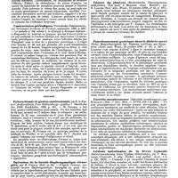 0555 - Page 549 - Revue des journaux. Neuropathologie. Traitement des attaques de convulsions hystériques, par Pitres. / Contractures périodiques (Periodische contracturen), par Gottfried. / Chirurgie. Pylorectomie et gastro-entérostomie, par E. S. Perman. / Opération de la hernie diaphragmatique étranglée, par M. Perman. / Cancer du pharynx (Rachenkrebs, Pharyngotomia subhyoïdea. Tod nach 9 Monaten ohne Recidiv), par B. Laquer. / Médecine. Fonctionnement gastrique dans le diabète sucré (Ueber Magenthaetigkeit bei Diabetes mellitus), par Honigmann. / Entérite membraneuse (Enteritis membranacea), par Kitagawa. / Lésions intestinales de la fièvre typhoïde (Darmveraenderung beim Typhus abdominalis), par F. Marchand