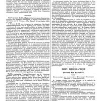 0590 - Page 584 - Revue des journaux. Médecine. Coccidies des oeufs de poule, et psorospermose humaine (Vorkommen der Coccidien in Hühnereiern und Altiologie der Psorospermosis), par Podwyssozki. / Chirurgie. Anévrysme de l'axillaire (On two cases of aneurysm, axillary and popliteal : treatment by digital compression and ligature), par G. Cowell. / Taille vaginale (Vaginal lithotomy), par R. Reyburn. / Bibliographie. Leçons de clinique, médicale, par le Dr Grasset Paris, 1891, G. Masson, éditeur. [Blocq]. / Index bibliographique. Thèses des Facultés. Paris. Etude clinique sur la maladie de Thomsen, par Francisque Déléage. - Thèse Paris, 1890