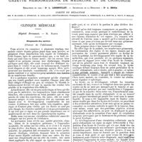 0653 - Page 1 - Mercr. méd. Clinique médicale. Hôpital Broussais. - M. Barth. Diagnostic des ascites (Cancer de l'abdomen)