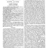 0655 - Page 3 - Mercr. méd. Clinique médicale. Hôpital Broussais. - M. Barth. Diagnostic des aseites (Cancer de l'abdomen). / Sociétés savantes. Académie de médecine. Séance du 7 janvier 1890. Installation du bureau. / Prostitution