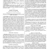 0659 - Page 7 - Mercr. méd. Sociétés savantes. Société médicale des hôpitaux. Séance annuelle du 27 décembre 1889. Elections du bureau. Ordre du jour. / Société de biologie. Séance du 21 décembre 1889. Substances solubles favorisantes sécrétées par un certain bacille tuberculeux. / Endocardite infectieuse. / Anesthésie expérimentale. / Bureau pour l'année 1890. / Séance du 4 Janvier 1889. Formation de la cloison périnéale. / Estomac de Kaps