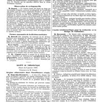 0672 - Page 20 - Mercr. méd. Sociétés savantes. Société de biologie. Séance du 11 janvier. Propriétés anti-microbiennes de l'albumine de l'oeuf de poule. Observation de syringomyélie. Formes anormales de la division nucléaire. Société de thérapeutique. Séance du 8 janvier 1890. Régime alimentaire dans l'insuffisance rénale. L'acide trichloracétique pour la recherche et le dosage de l'albumine