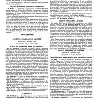 0675 - Page 23 - Mercr. méd. Étranger. Allemagne. Société de médecine interne de Berlin. Discussion sur l'influenza. Séance du 6 janvier. / Sur les accidents graves de l'influenza. / Angleterre. Société pathologique de Londres. Séance du 7 janvier 1890. L'état du duodénum dans les brûlures. / Cardiolithe. / Société médicale de Londres. / Société harveienne de Londres. Séance du 2 janvier 1890. Complications auriculaires des maladies aiguës