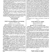 0686 - Page 34 - Mercr. méd. Étranger. Allemagne. Société de médecine Berlinoise. Séance du 8 janvier 1890. Sur un cas de leucémie suraiguë avec pouls veineux centripète. / Angleterre. Société royale de médecine et de chirurgie. Séance du 14 janvier 1890. Désarticulation inter-scapulo-thoracique. / Suspension des ataxiques. / Société médicale de Londres. Séance du 13 janvier 1890. Quelques cas de chirurgie rénale. / Société clinique de Londres. Séance du 10 janvier 1890. Anévrysme dorsal consécutif à une fracture