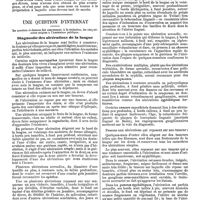 0690 - Page B - Mercr. méd. Suppl. thérap. Thérapeutique médicale. Comment il faut administrer le bromure de potassium. Par M. le docteur W. Petit. / Une question d'internat. Diagnostic des ulcérations de la langue