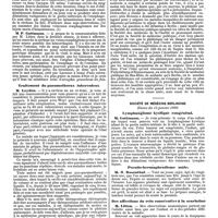 0701 - Page 45 - Mercr. méd. Étranger. Allemagne. Société de médecine interne de Berlin. Séance du 20 janvier 1890. Etudes sur la cirrhose du foie. / Traitement du pneumothorax tuberculeux. / Société de médecine Berlinoise. Séance du 15 janvier 1890. Lymphangiome kystique congénital. / Pseudo-hermaphrodisme mâle. / Des affections du rein consécutive à la scarlatine