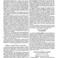 0702 - Page 46 - Mercr. méd. Étranger. Allemagne. Société de médecine Berlinoise. Séance du 15 janvier 1890. Des affections du rein consécutive à la scarlatine. / Hôpitaux spéciaux pour les tuberculeux. / Angleterre. / Société pathologique de Londres. Séance du 21 janvier 1890. Maladies du corps thyroïde