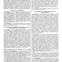 0725 - Page 65 - Mercr. méd. Sociétés savantes. Académie de médecine. Séance du 11 février 1890. Grippe. / Pneumonie érysipélateuse. / Résection de la 7e apophyse transverse cervicale, comprimant le plexus brachial. / Suture osseuse pour les fractures de la rotule. / Prescription des antiseptiques par les sages-femmes