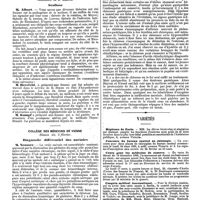 0732 - Page 72 - Mercr. méd. Autriche. Société império-royale des médecins de Vienne. Séance du 7 février 1890. Scoliose. / Collège des médecins de Vienne. Séance du 3 février. Diagnostic différentiel des anémies. / Variétés. Hôpitaux de Paris. / Concours du bureau central en chirurgie. / Cours pour les médecins de réserve. / Congrès médical international