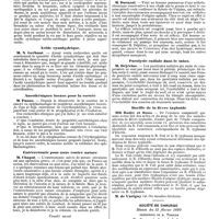 0740 - Page 76 - Mercr. méd. Clinique obstétricale. De la grossesse extra-utérine, par M. Olshausen. / Acide cyanhydrique. / Anesthésiques locaux pour la cornée. / Entérectomie pour annus contre nature. / Comité secret. / Société de biologie. Séance du 15 février 1890. Amyotrophie d'origine articulaire. / Paralysie radiale dans le tabes. / Bacille de la fièvre typhoïde. / Société de chirurgie. Séance du 12 février 1890. Traitement des pieds bots