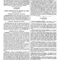 0760 - Page 96 - Mercr. méd. Étranger. Angleterre. Société clinique de Londres. Séance du 14 février 1890. Maladie de Thomsen. / Autriche. Société império-royale des médecins de Vienne. Séance du 21 février. Luxation congénitale du genou. / Fracture ancienne du rocher. / Complications de l'influenza. / Dyspepsie et choucroute. / Variétés. Congrès de médecine interne. / Société Protectrice de l'enfance. / Concours du bureau central en médecine. / Assistance publique à Paris. / Hôtel-Dieu. Clinique ophtalmologique. / Circoncision Juive. / Legs à un hôpital