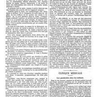 0766 - Page 98 - Mercr. méd. Clinique chirurgicale. Rétrécissements traumatiques (Leçon recueillie et publiée par M. Delagénière, interne du service). / Clinique médicale. Les paralysies chez les enfants