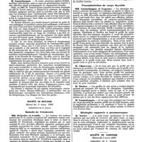 0782 - Page 114 - Mercr. méd. Sociétés savantes. Académie des sciences. Séance du 10 mars 1890. Les microbes de l'ostéomyélite aiguë. / Société de biologie. Séance du 8 mars 1890. Maladie de Friedreich. / Transplantation du corps thyroïde. / Méningite suppurée à pneumocoques. / Société de chirurgie. Séance du 5 mars 1890. Curettage dans l'endométrite