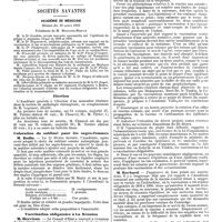 0797 - Page 125 - Mercr. méd. Revue des journaux. Angine de poitrine et paralysie du coeur dans les maladies infectieuses (Angina pectoris and heart-palsy of acute infective discases), par J. Moore. / Sociétés savantes. Académie de médecine. Séance du 18 mars 1890. Election. / Coloration du sublimé pour les sages-femmes. / Vaccination obligatoire à La Réunion
