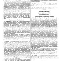 0799 - Page 127 - Mercr. méd. Sociétés savantes. Société de chirurgie. Séance du 12 mars 1890. Pyonéphroses et cystites douloureuses. / Néphrectomie pour cancer. / Traitement de l'endométrite. / Société de biologie. Séance du 15 mars 1890. Pathogénie de l'infiltration d'urine