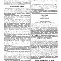 0802 - Page 130 - Mercr. méd. Sociétés savantes. Société médicale des hôpitaux. Séance du 14 mars 1890. Infection par le bacille typhique sans lésions intestinales. / De la septicémie typhoïde. / Étranger. Allemagne. Société médicale de berlin. Séance du 5 mars 1890. Etiologie de l'infection paludéenne. / Bacilles et toxines du tétanos. / Réunion de dermatologie de Berlin. Séance du 4 mars 1890. Lupus des muqueuses